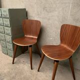Paire de chaises Design Wood en noyer