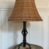 Large vintage wrought iron lamp from the 1950s