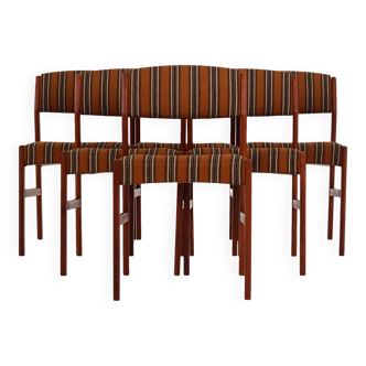 Ensemble de six chaises en teck, design danois, années 1970, production : Danemark
