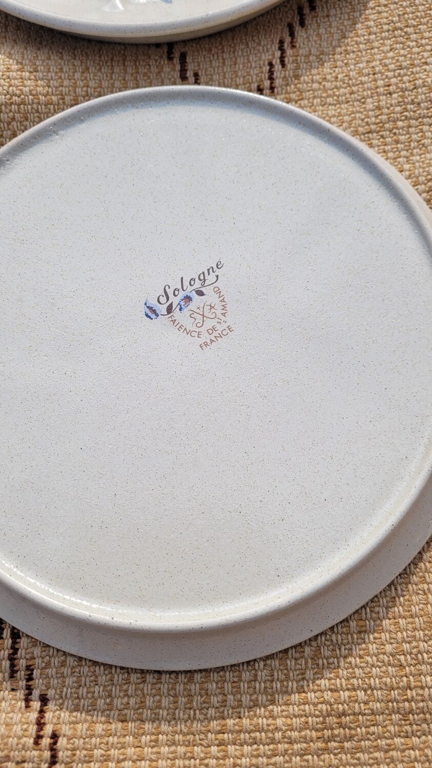 Plate set of 5 St Amand vintage Sologne model