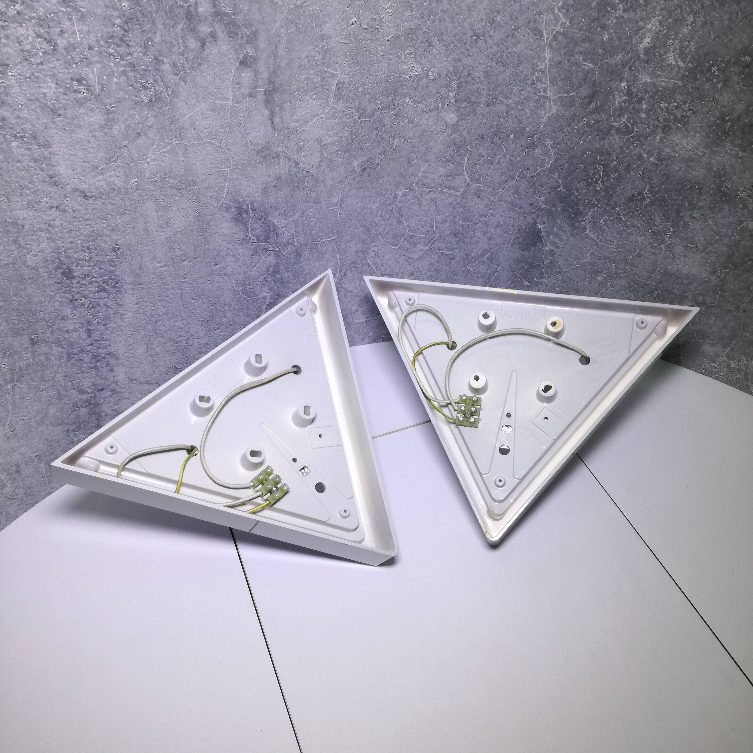 Appliques space age plastique abs et verre dépoli, set de 2