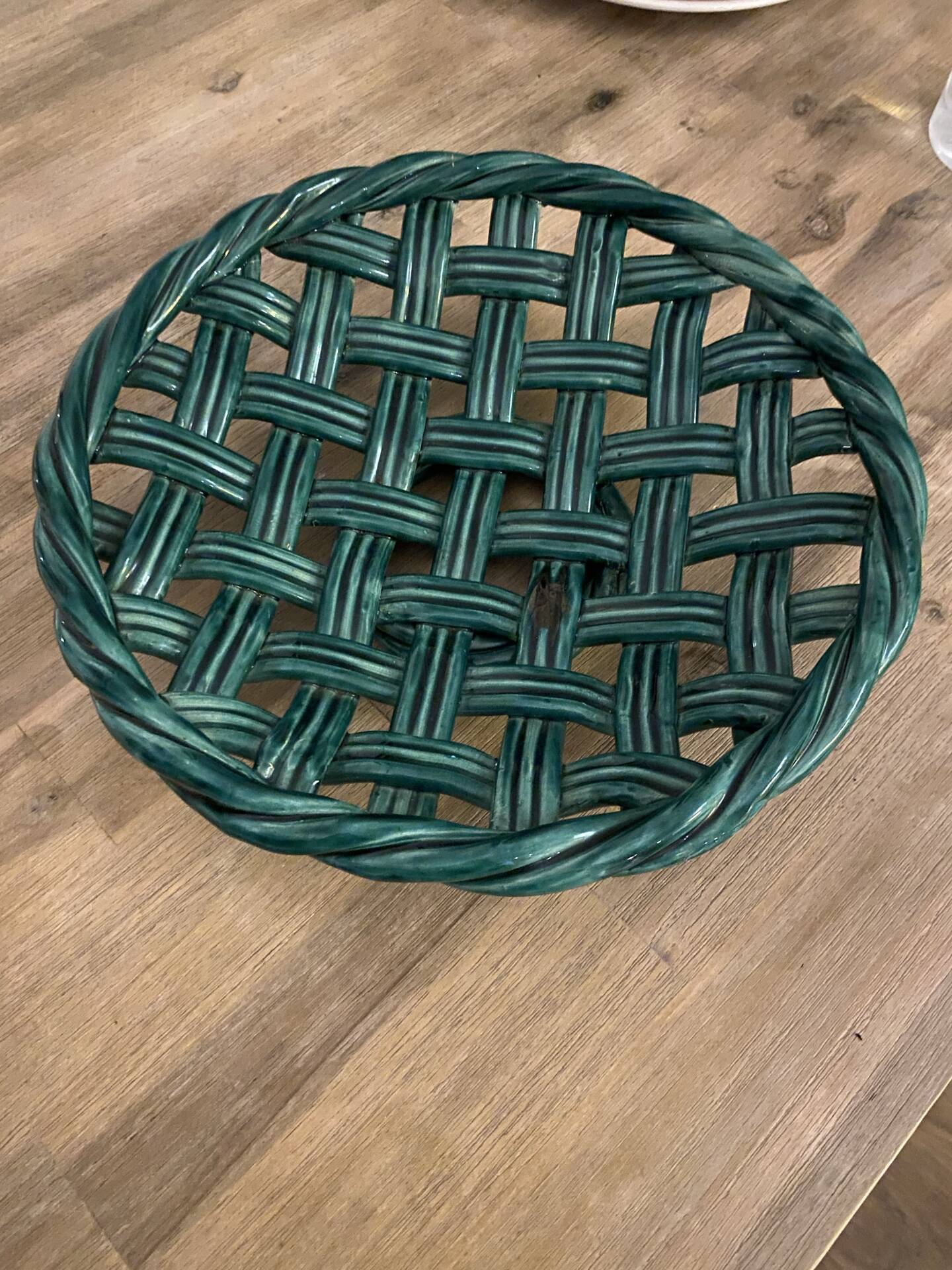 Woven ceramic basket type Vallauris
