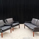 Canapé et 2 fauteuils scandinaves en cuir