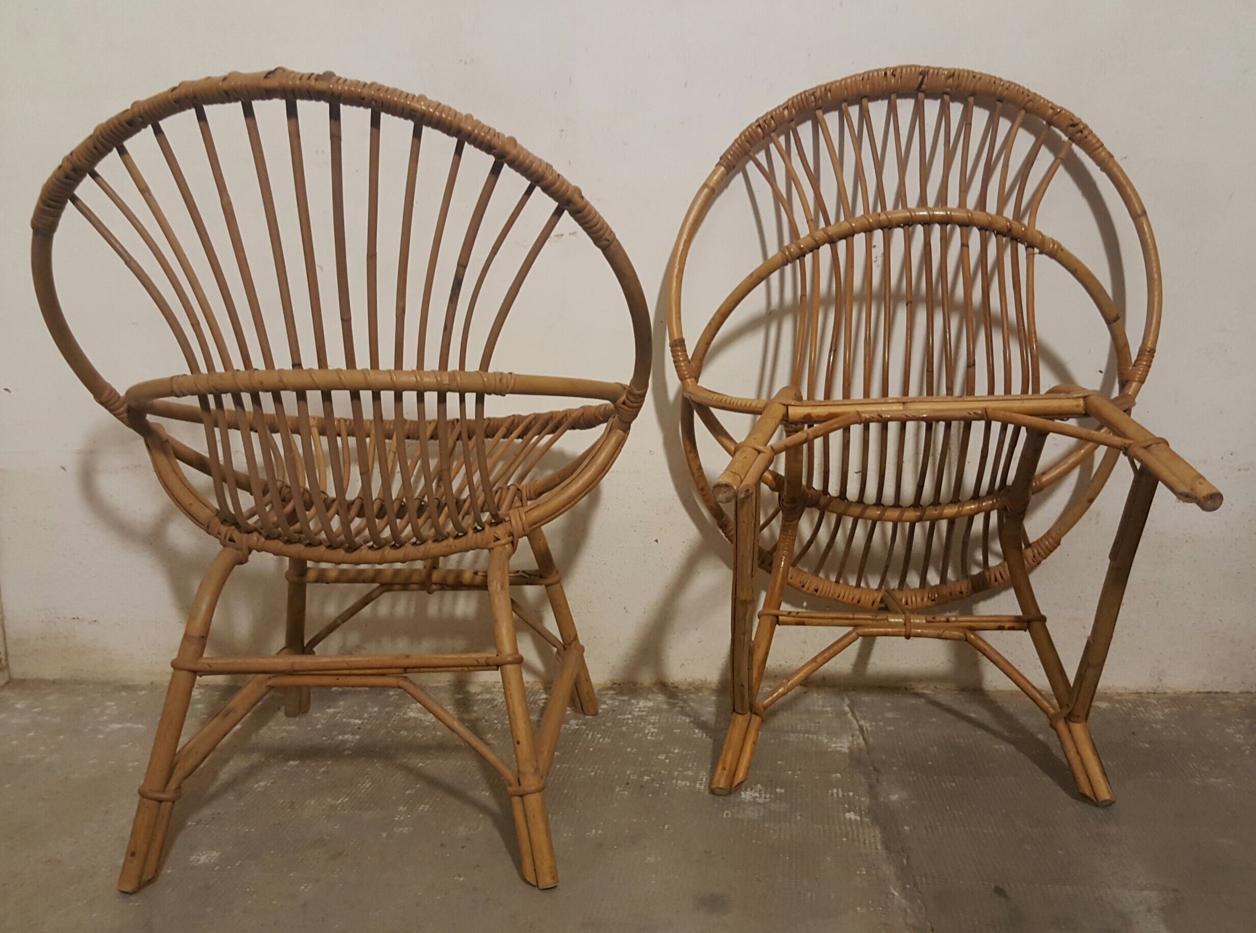 Rattan armchairs
