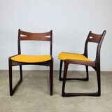 Pair of Danish Scandinavian chairs in rosewood, 1960s.