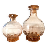 1950s pink glass carafes