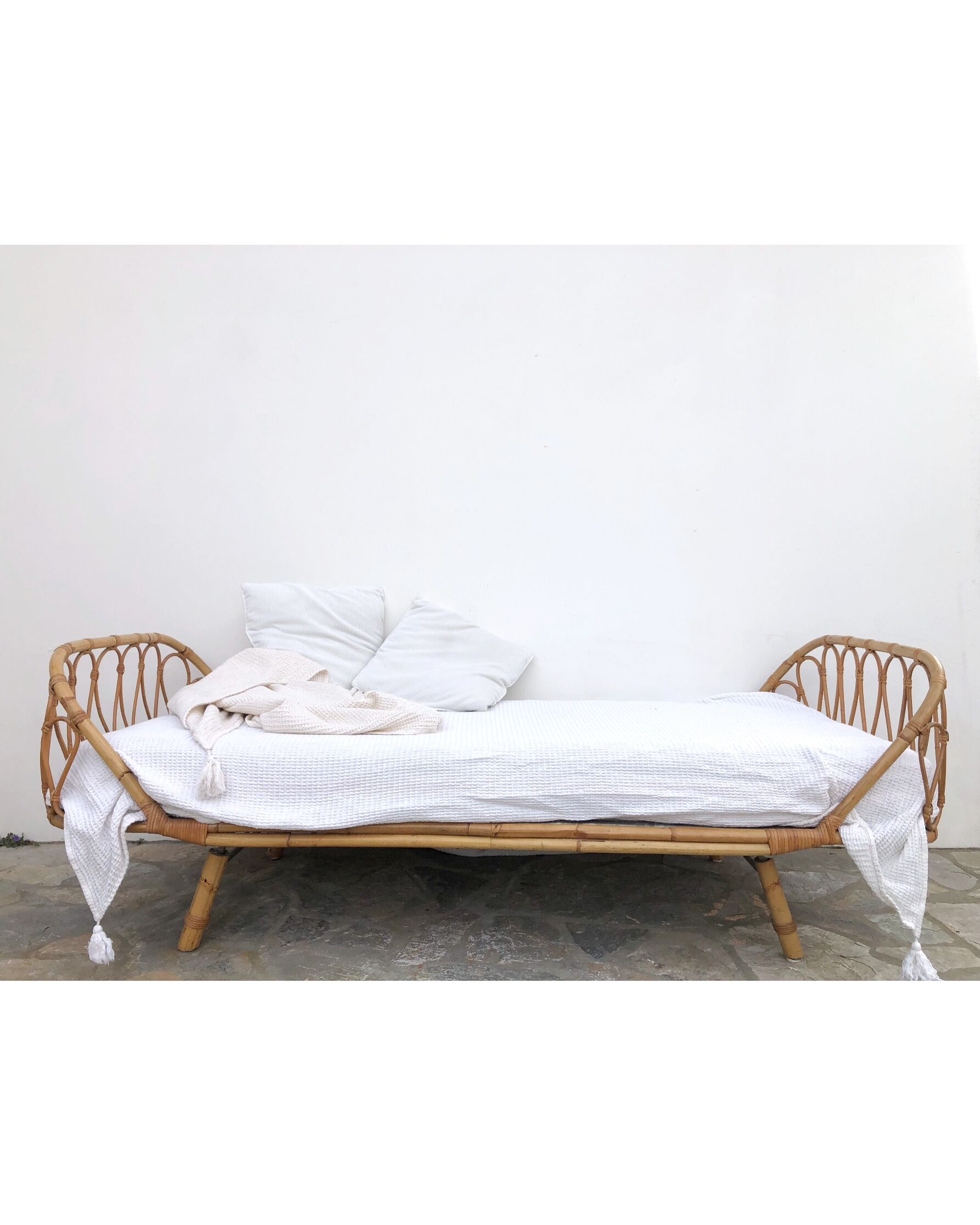 Vintage rattan bed