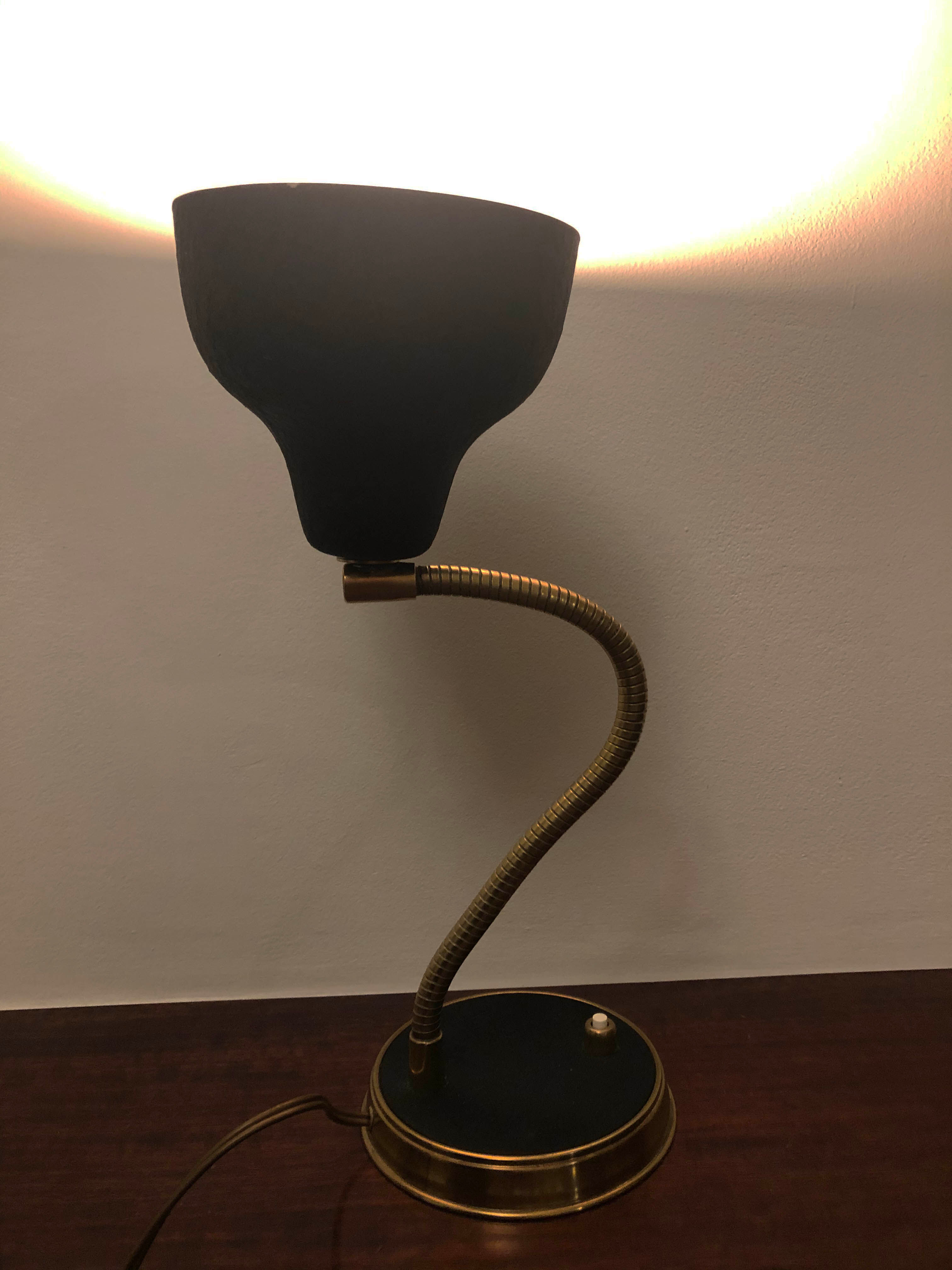 Brass bedside lamp from the 1950s