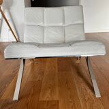 Fauteuil cuir blanc Skool Roche Bobois