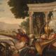 Italian painting landscape with still life from the 20th century