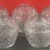 Set of 5 cut glass pendants circa 1960/70