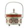 Art Nouveau sugar bowl, silver-plated brass, orange glass, Germany, early 20th century