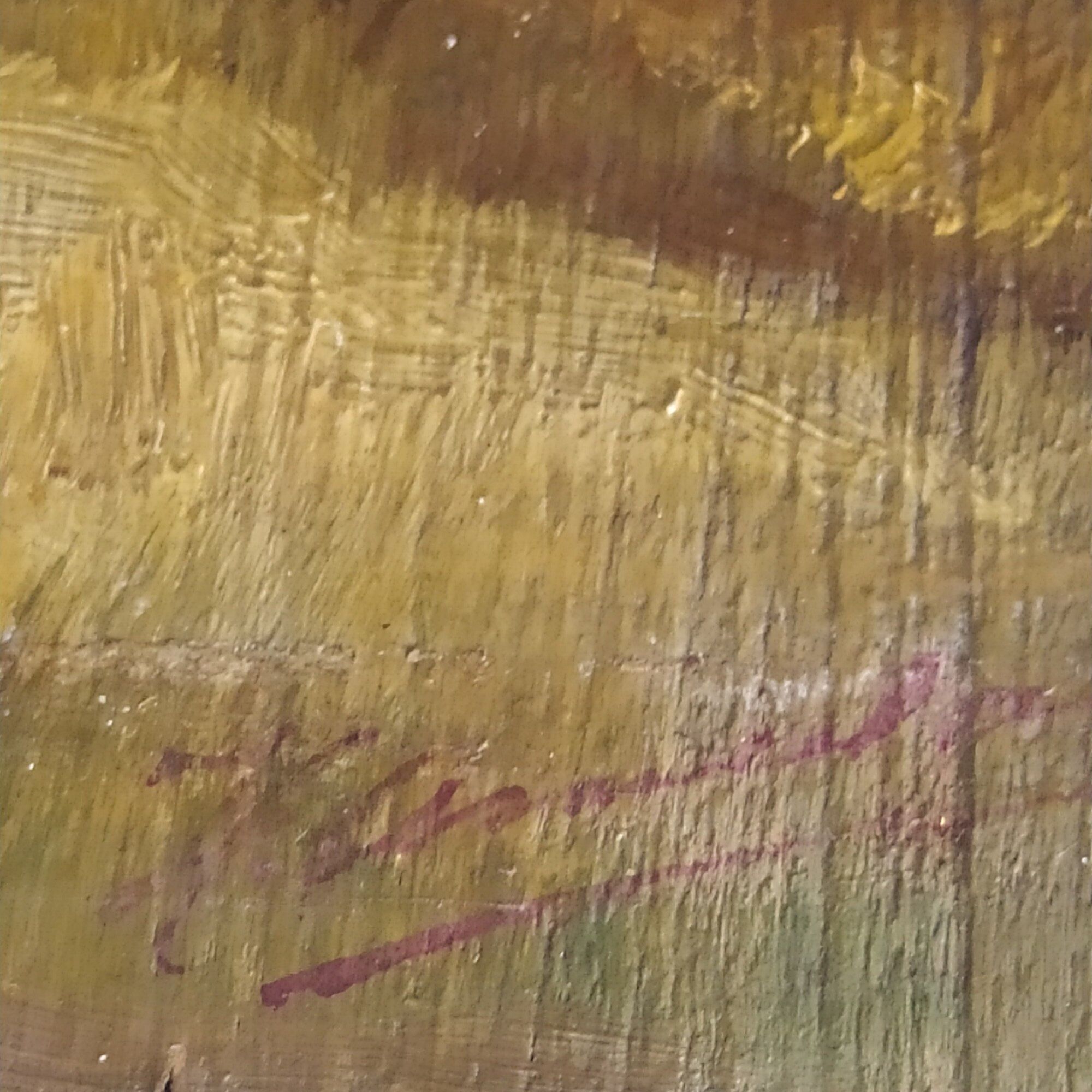 Oil on wood signed Sous bois de Forêt in autumn 1930