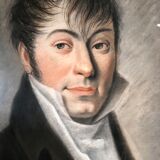 Pastel on paper "Portrait of the Gentleman" framed under glass XIX em