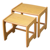 Scandinavian style nesting table set, coffee table, bedside table.