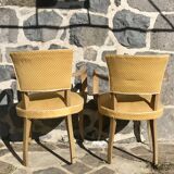 Paire de fauteuils bridge jaunes