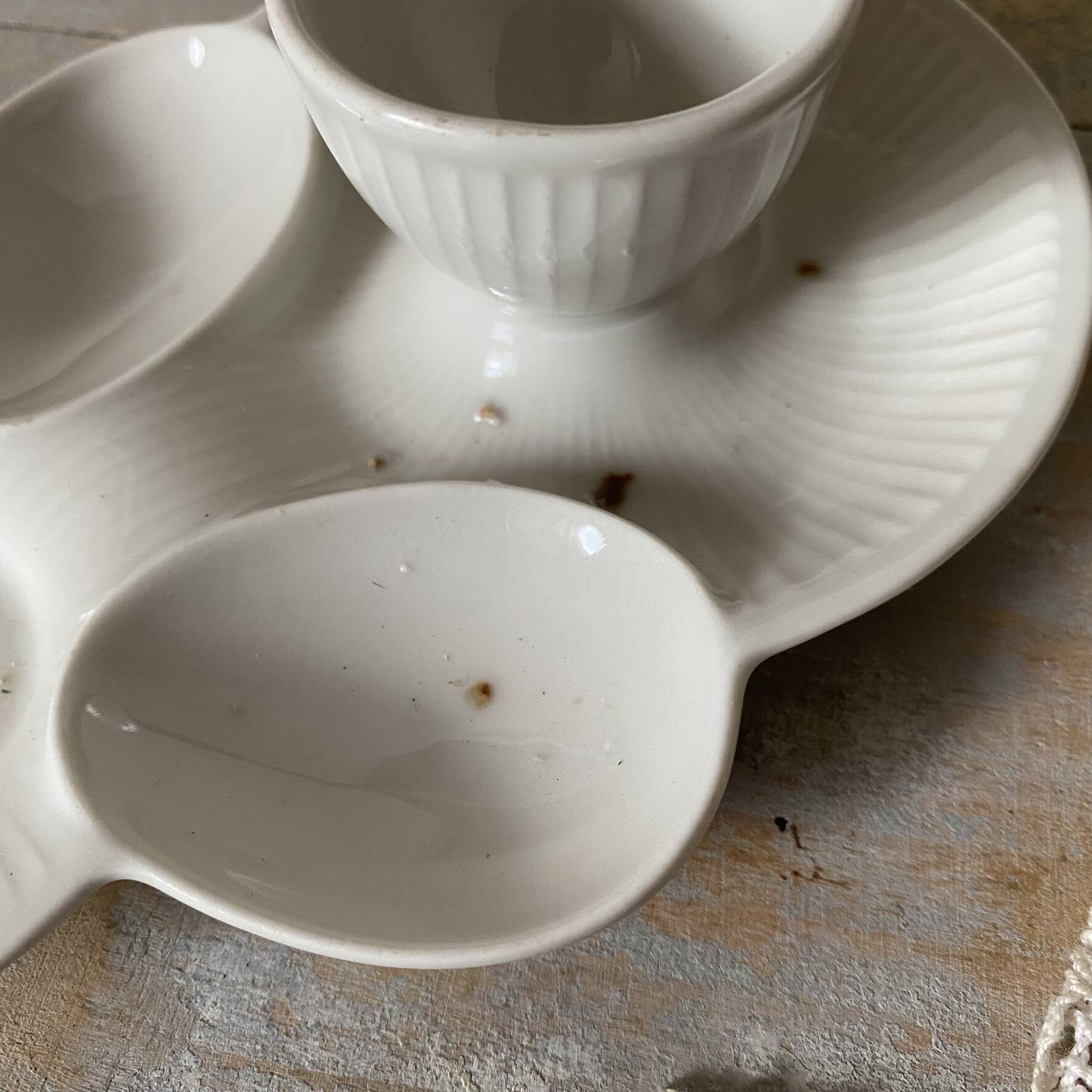 Antique porcelain egg cups Mehun