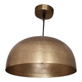 Hammered gold pendant light