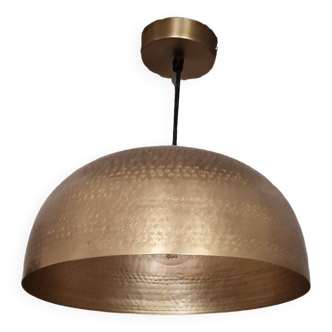 Hammered gold pendant light