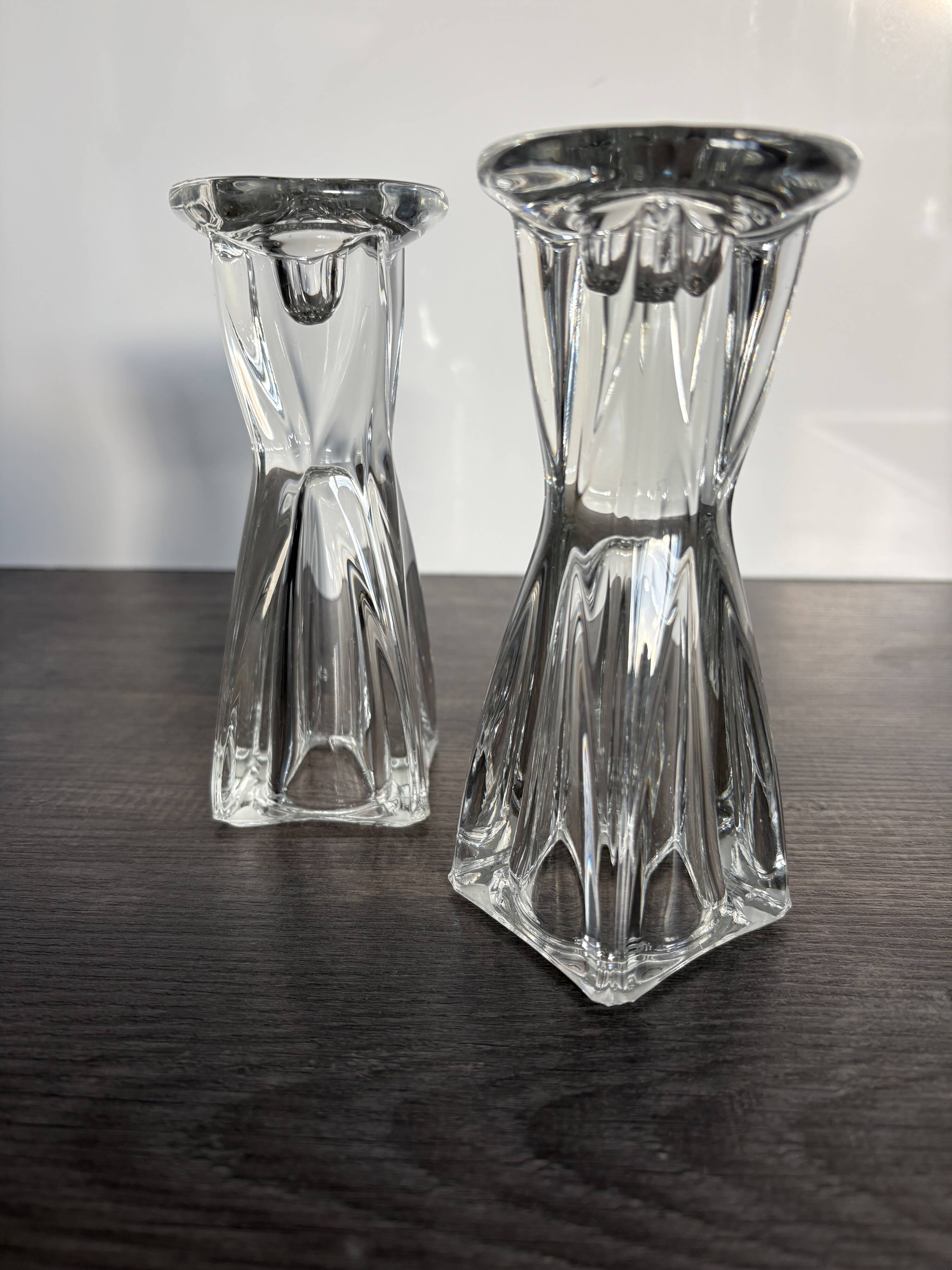 Vintage glass candlestick holders – Scandinavian design