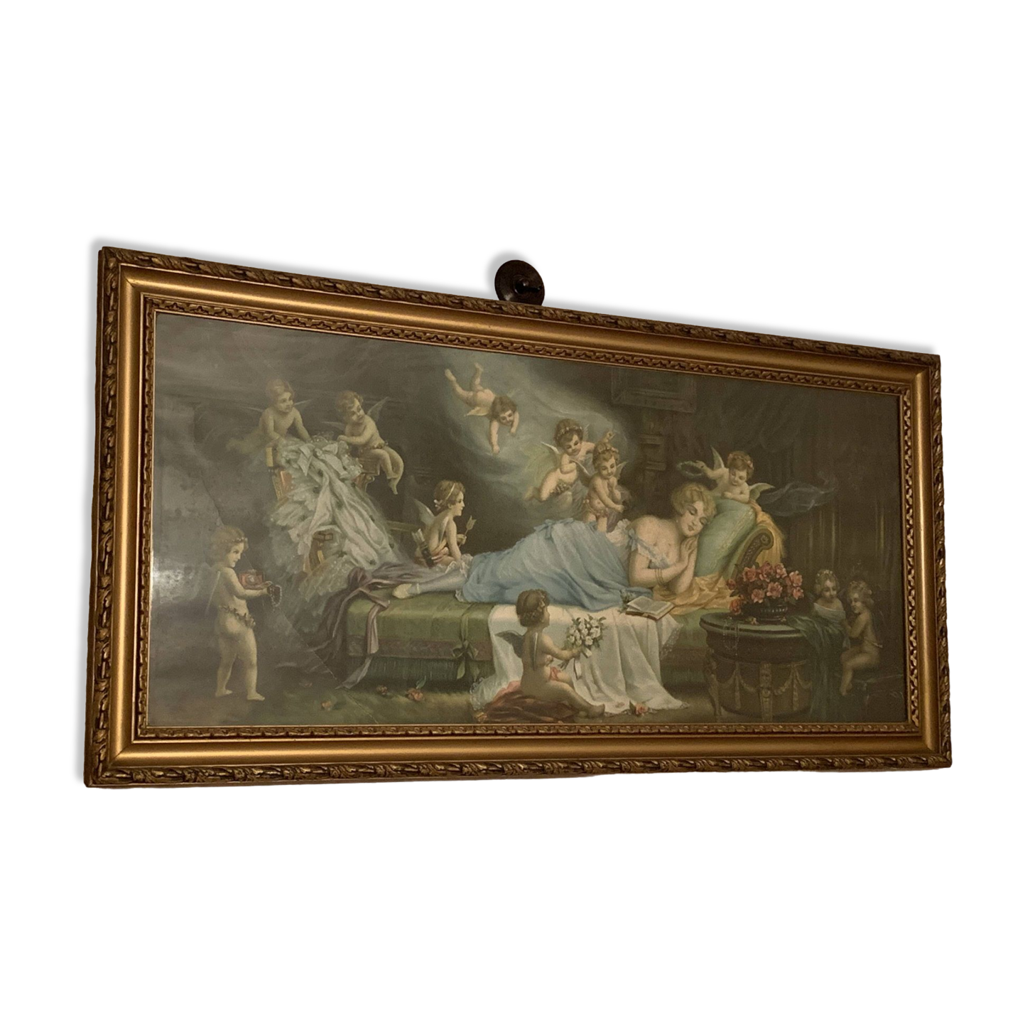 Rococo painting woman and angels