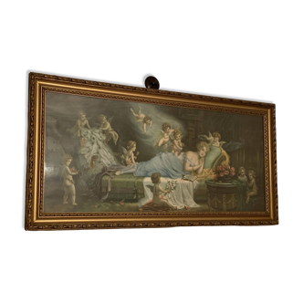 Rococo painting woman and angels