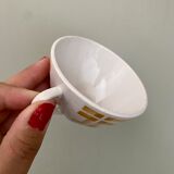 Lot de 4 tasses à café ancienne en porcelaine opaque de Badonvillier