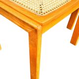 Set of 4 vintage chairs in solid ash and cane