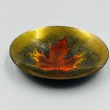 Enamelled catchall leaf signed Jules Perrier artisan Quebec