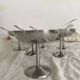 Stainless steel ice cream cups on foot with spoons