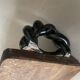 Vintage wooden and ceramic tray