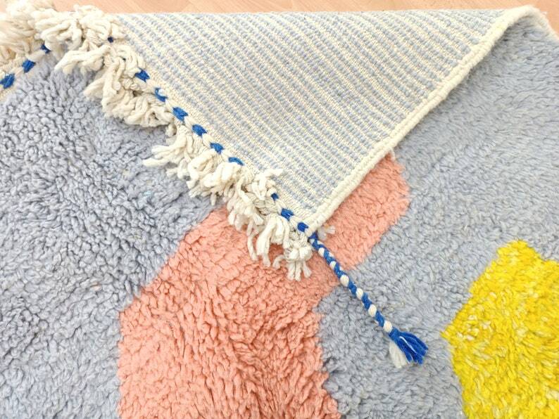 Tapis beni ouarine fait main traditionnel 250cmx150cm