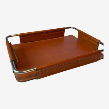 Leather mail tray