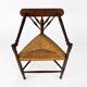 Dutch Antique Oak and Rush Chair, 1930s