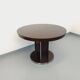 Table ronde de repas vintage en bois d’ébène et métal chromé Space Age