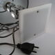 Modernist seventies table lamp 1970 cubes cut glass and chrome metal cylinders