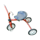 Tricycle ancien 2-3 ans pour tout petit  métal rouge vintage 70s