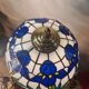 antique bronze floor lamp from the 19th century in superb condition with a beautiful iris glass shade