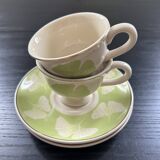 Pair of gincko decor cups