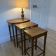 Vintage 1960s nesting tables in solid oak.