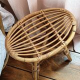 Rattan stool from the 50s, rare model