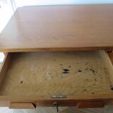 Vintage modernist desk - 5 drawers - shelf - 1950s - closure mechanism