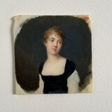 Miniature début XIXe portrait de femme exécuté à la main