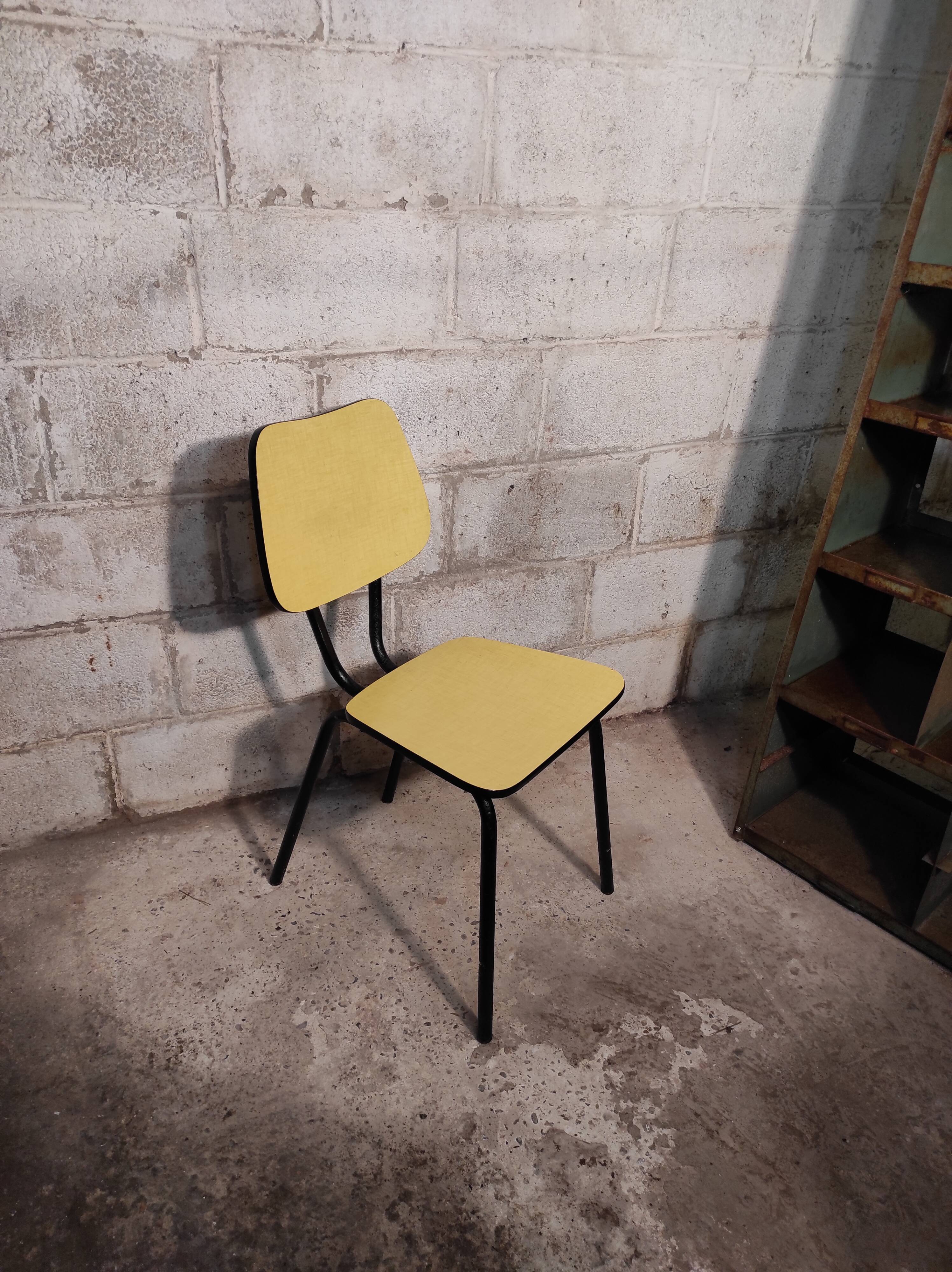 Yellow formica chair 1960