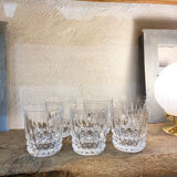 Series of 6 crystal whiskey glasses