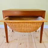 Vintage Danish teak sewing table by Severin Hansen for Haslev Furniture 1960