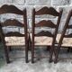 Lot de 6 chaises brutalistes paillées
