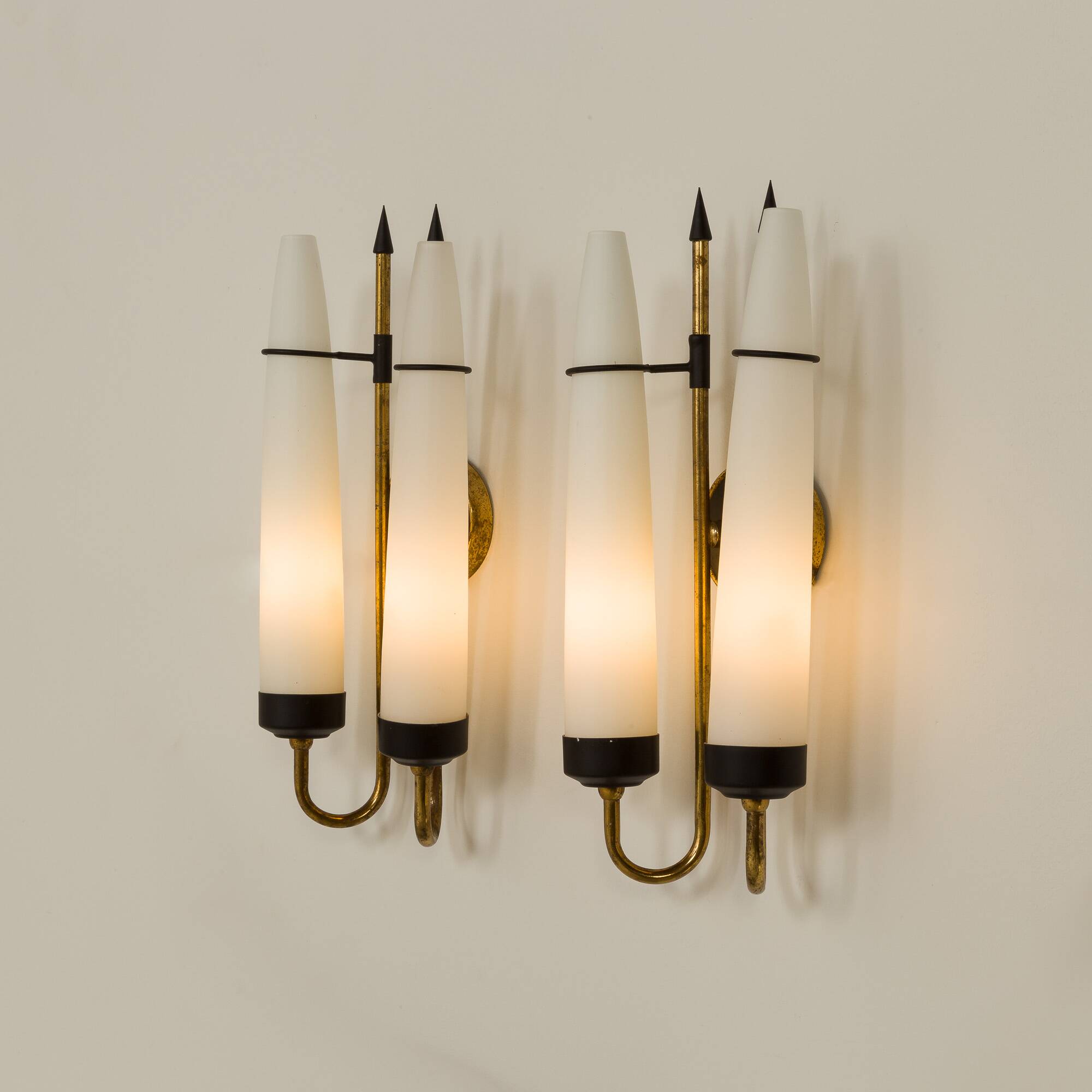 Italian mid century wall lights, set of 2