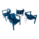 Leather Cachucha Dining Chairs by Hugo De Ruiter for Leolux, 1990s, Set of 4