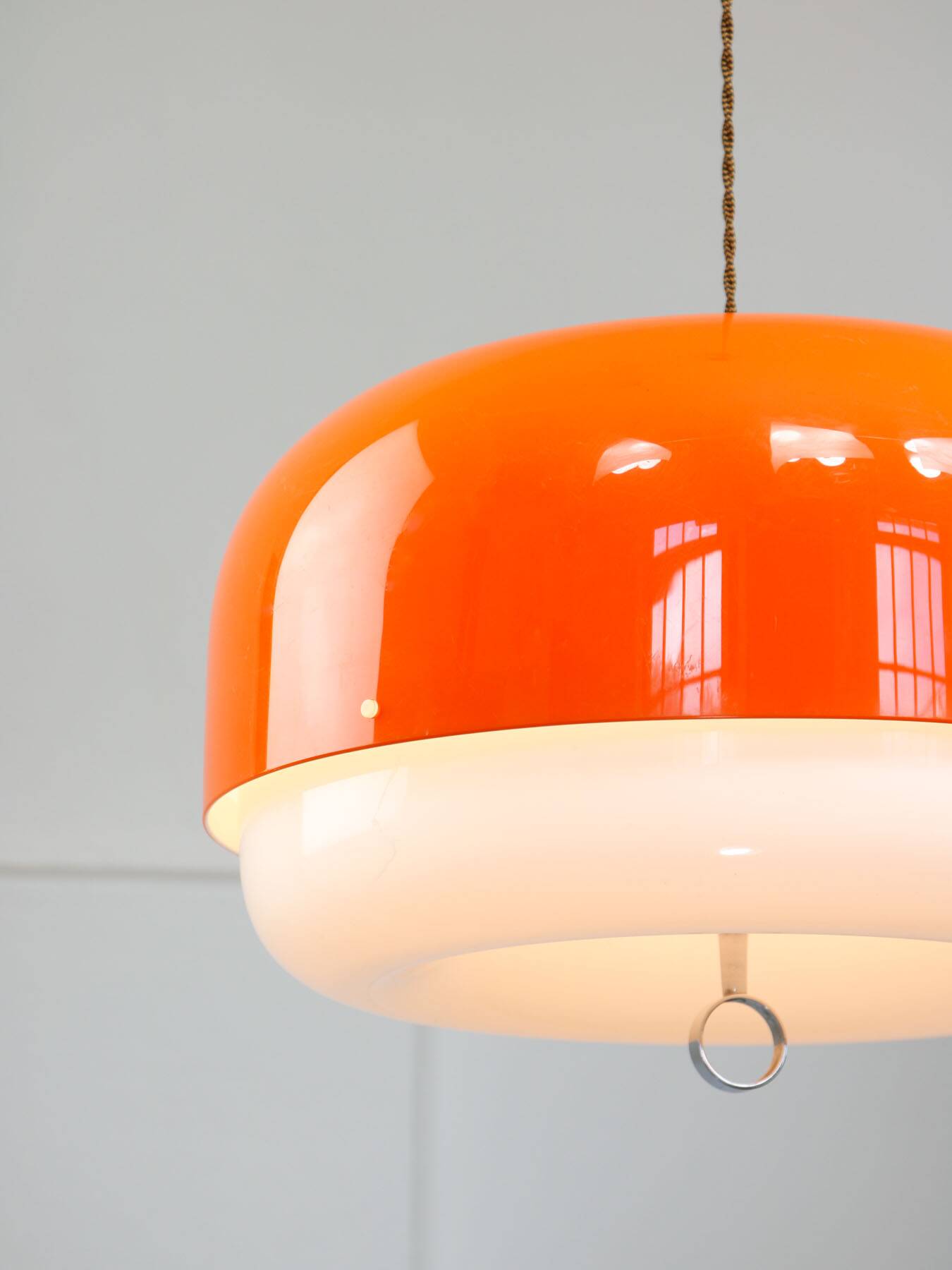 Rare XXL Orange Medusa Pendant Lamp from Guzzini, 1970s